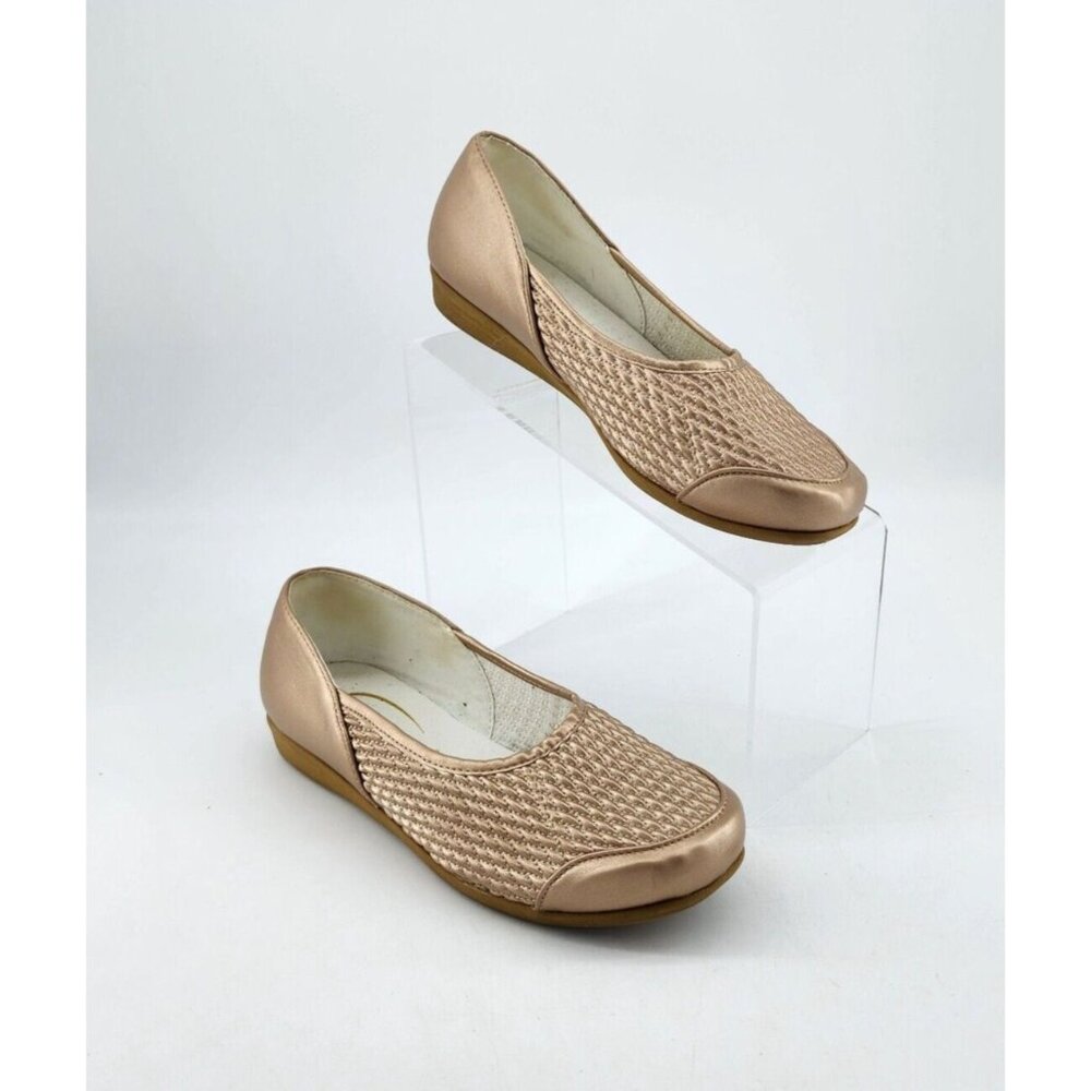 Beacon Stretch n Form Slip On Flats Comfort Walking Shoes Rose Gold Pink Sz 6.5M